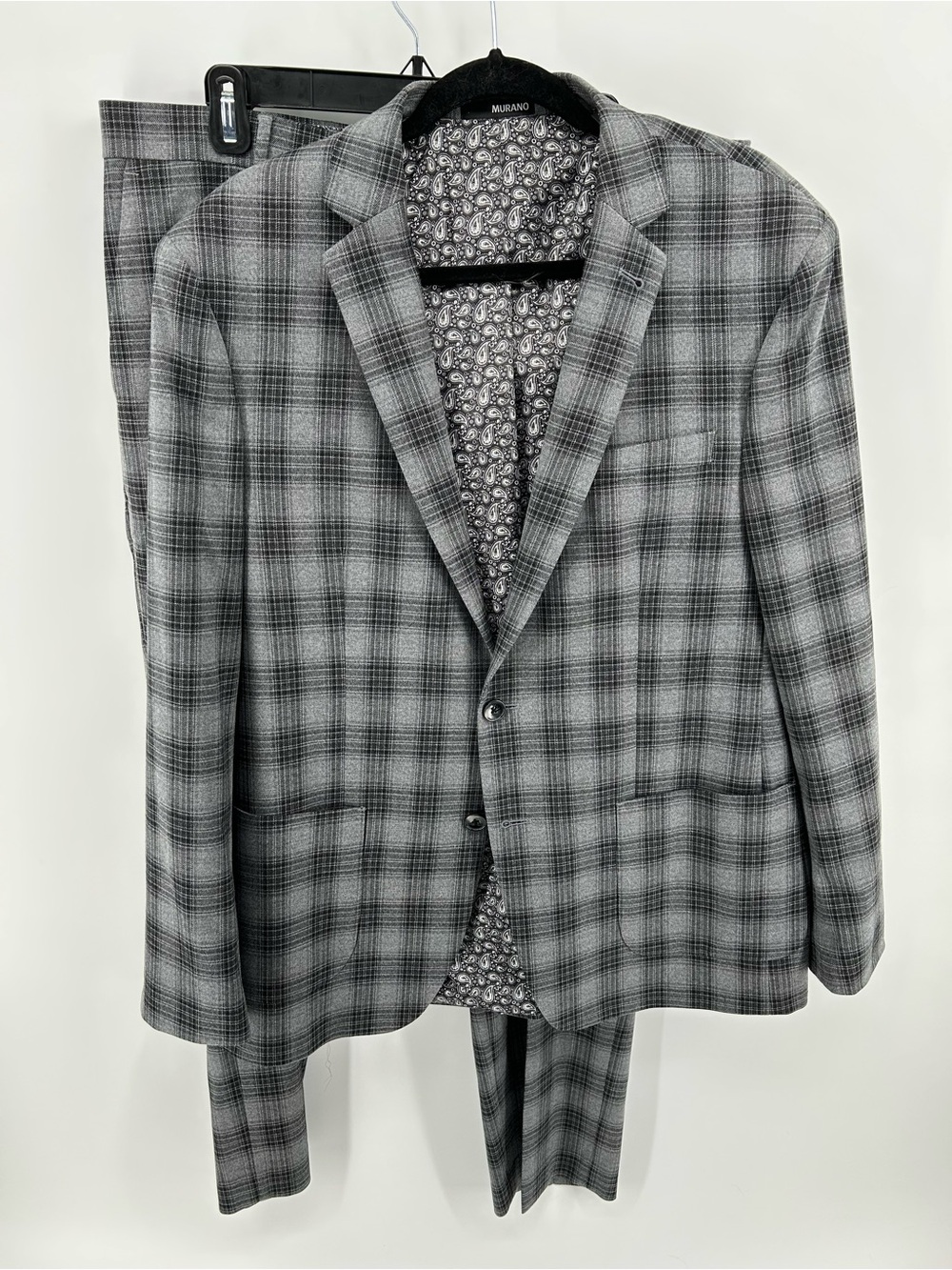 Murano Gray Plaid Two-Piece Suit